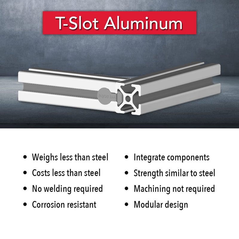 80/20 8020, 1010, 10 Series 1 Inch x 1 Inch T-Slotted Aluminum Extrusion DIY Extruded Linear Slot Bar Rail (Smooth, Clear Anodize, 36" Long) - Image 5
